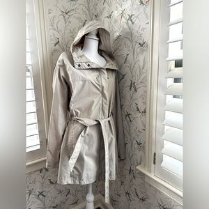 EuC Columbia rain jacket trench coat belted oatmeal 1X